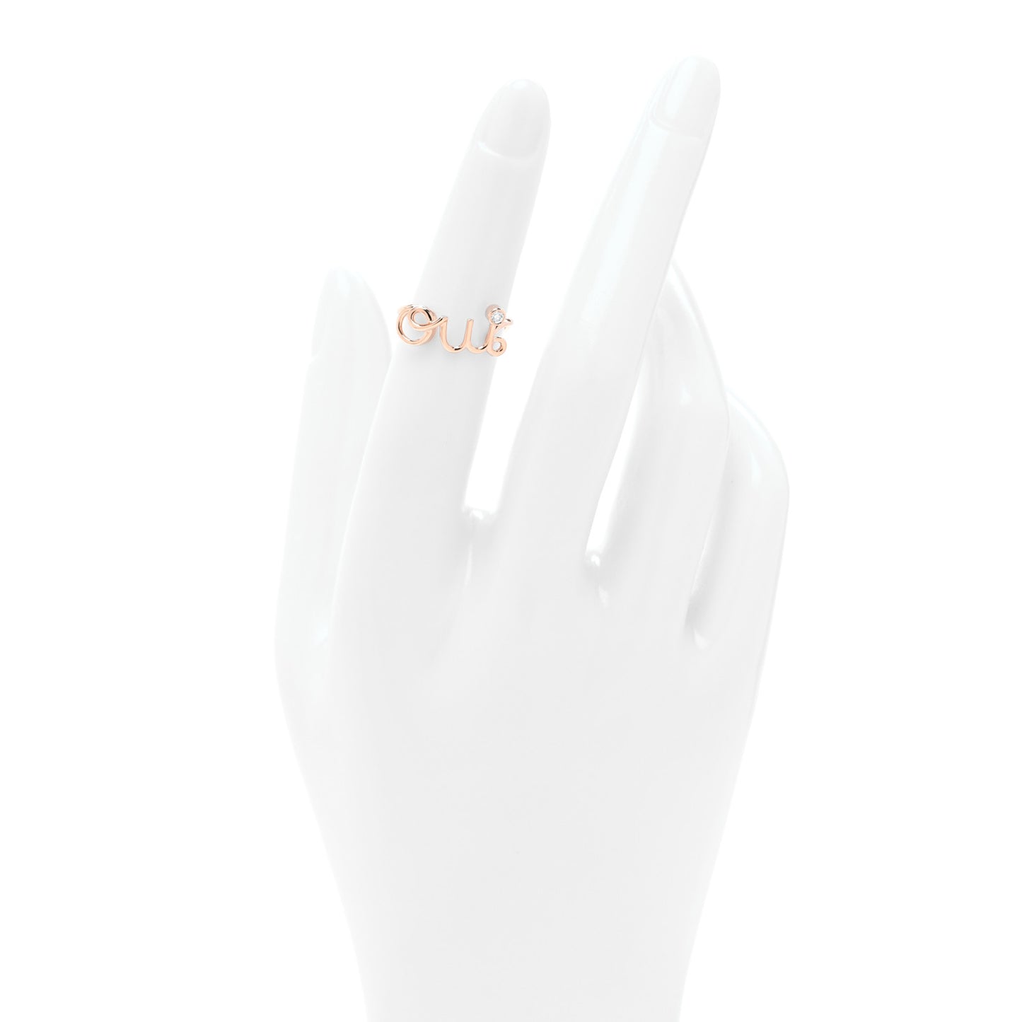 18K Rose Gold Diamond Oui Ring 47 4