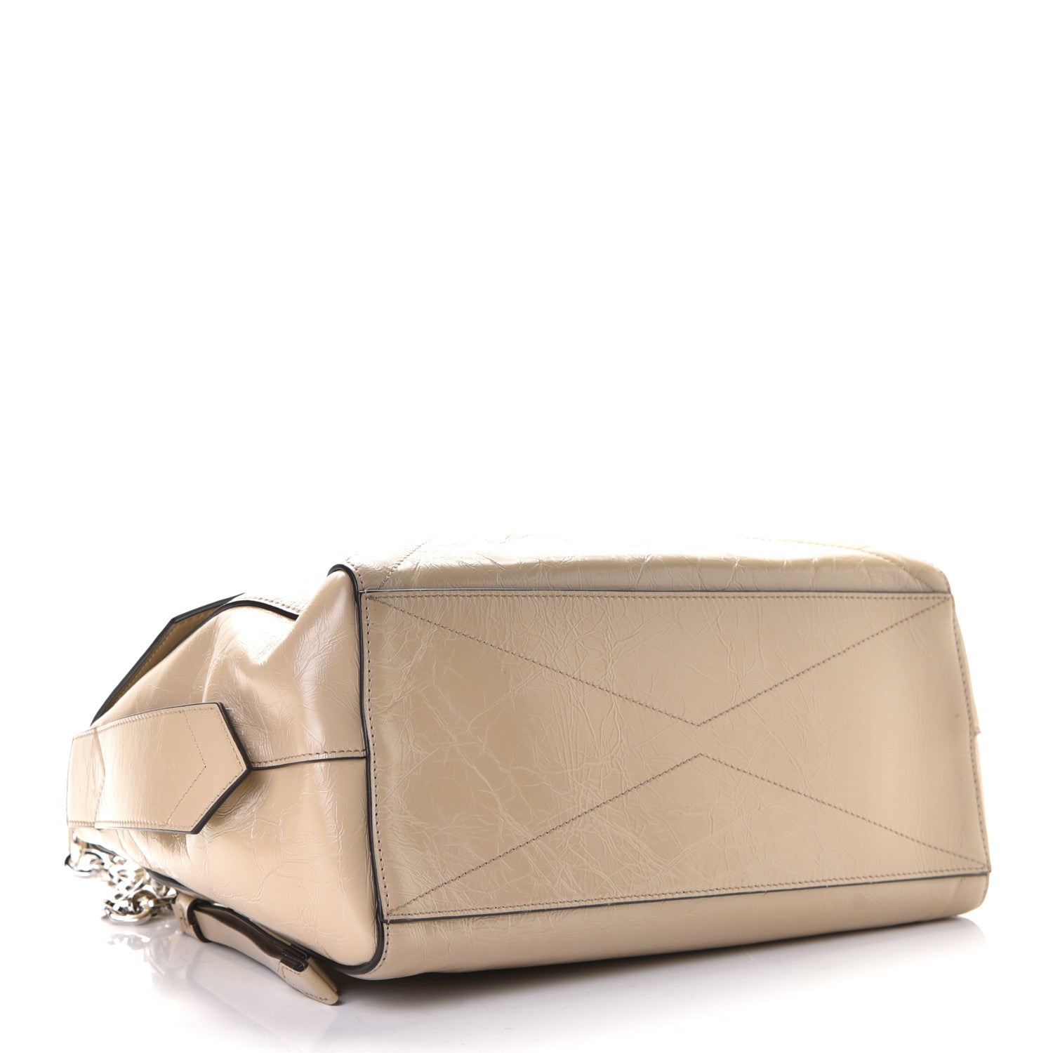 Givenchy Creased Patent Calfskin Medium ID Flap Beige 5 of 6