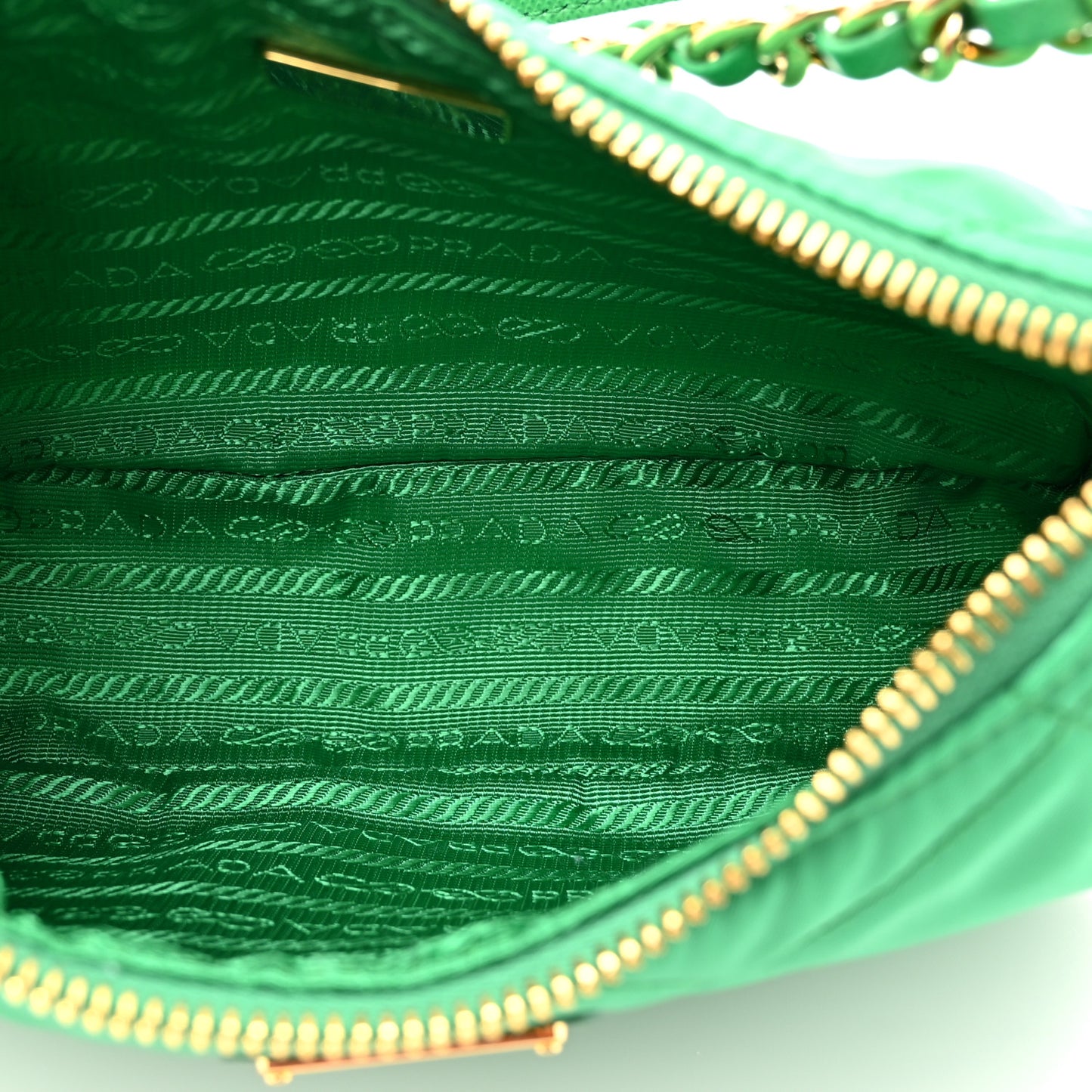 Re-Nylon Saffiano Stitched Mini Re-Edition 1995 Chaine Shoulder Bag Menta