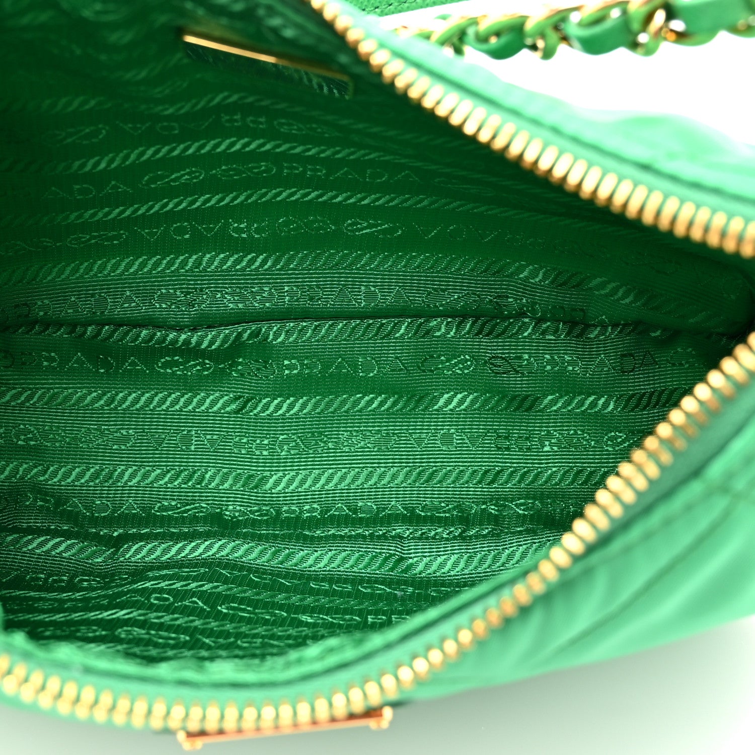 Prada Re-Nylon Saffiano Stitched Mini Re-Edition 1995 Chaine Shoulder Bag Menta 5 of 9