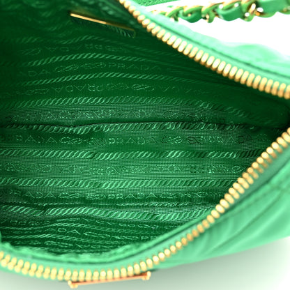 Prada Re-Nylon Saffiano Stitched Mini Re-Edition 1995 Chaine Shoulder Bag Menta 5 of 9