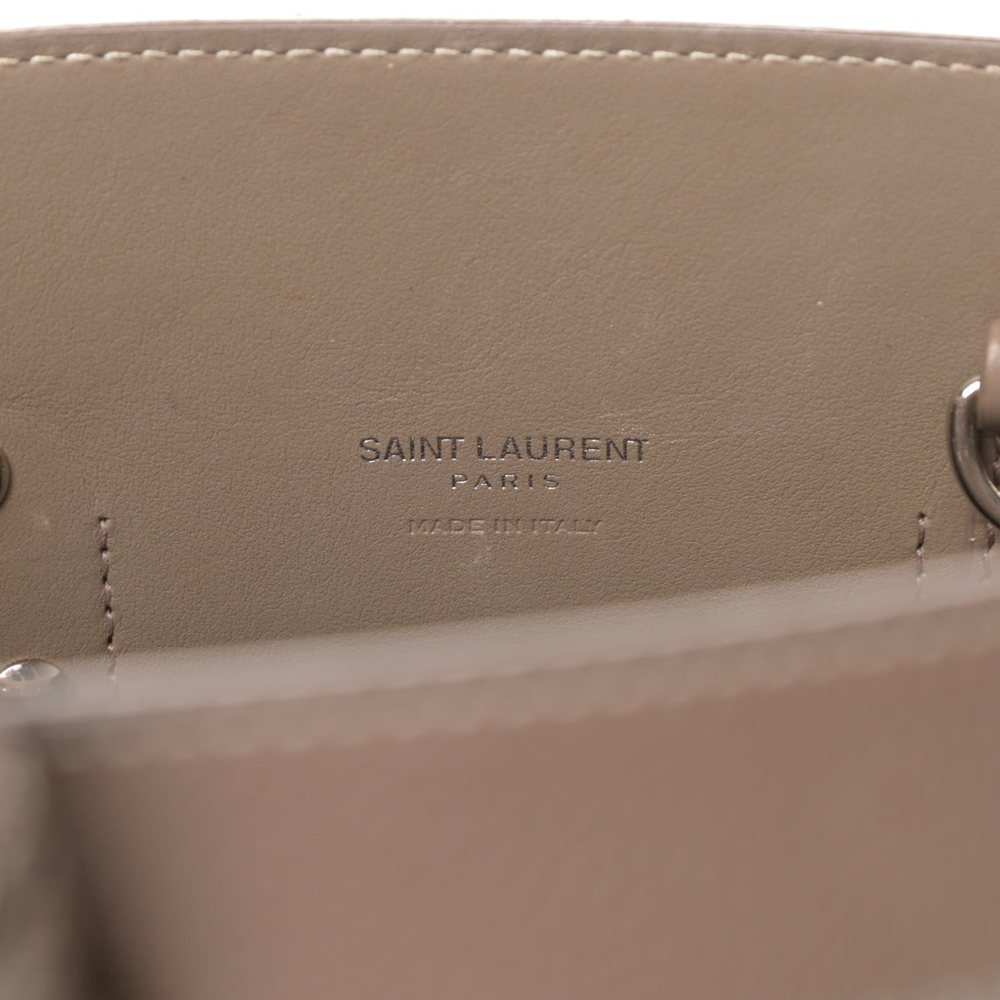Grained Calfskin Topstich Baby Sac De Jour Taupe
