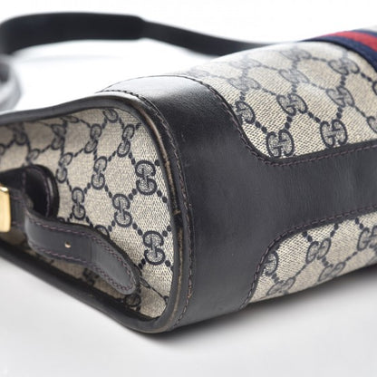 Gucci Monogram Web Shoulder Bag Navy Blue 7 of 12