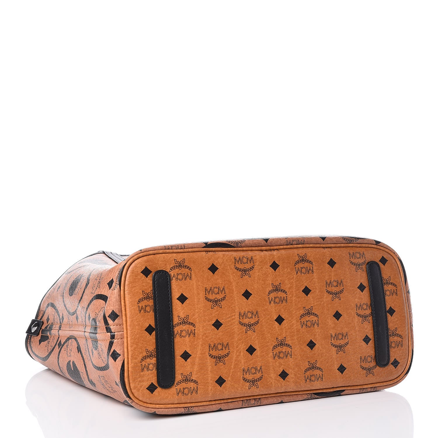 MCM Visetos Soccer Medium Shopper Tote Cognac 4 of 10