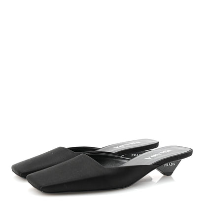 Prada Satin Modellerie Mules 38.5 Black 4 of 9