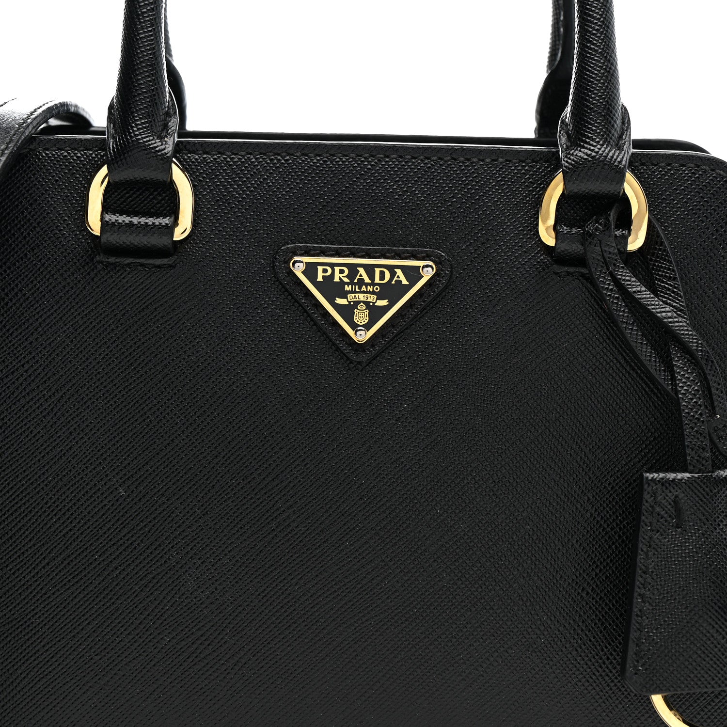 Prada Saffiano Soft Calfskin Mini Zippered Crossbody Tote Black 8 of 16
