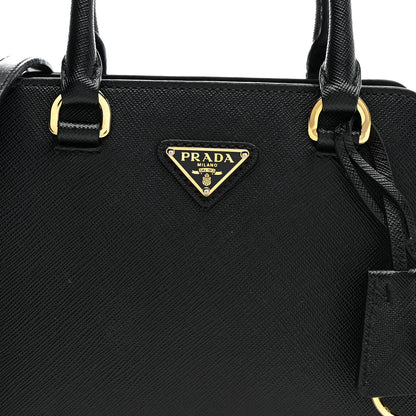 Prada Saffiano Soft Calfskin Mini Zippered Crossbody Tote Black 8 of 16