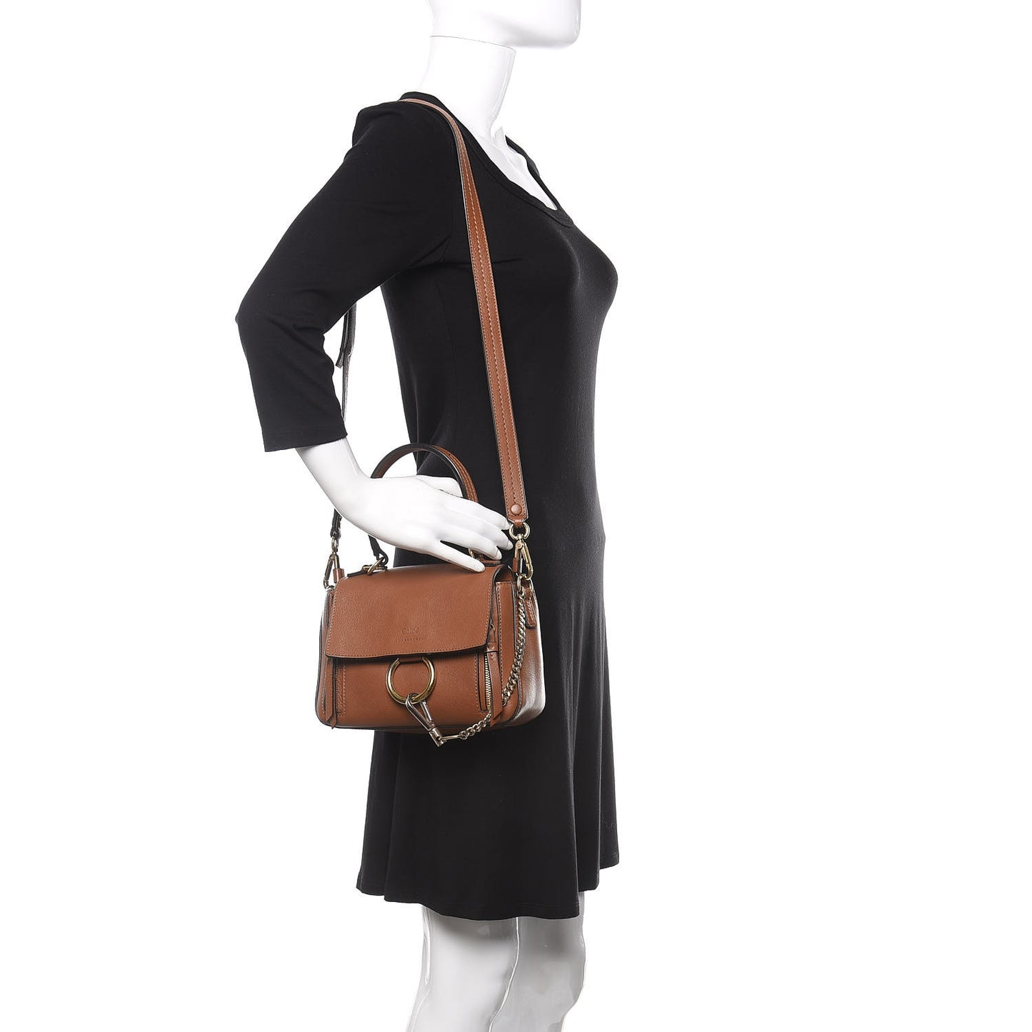 Calfskin Mini Faye Day Shoulder Bag Tan