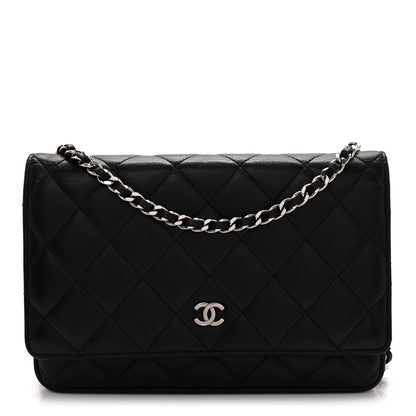 Chanel Lambskin Quilted Wallet On Chain WOC Black 1 of 12