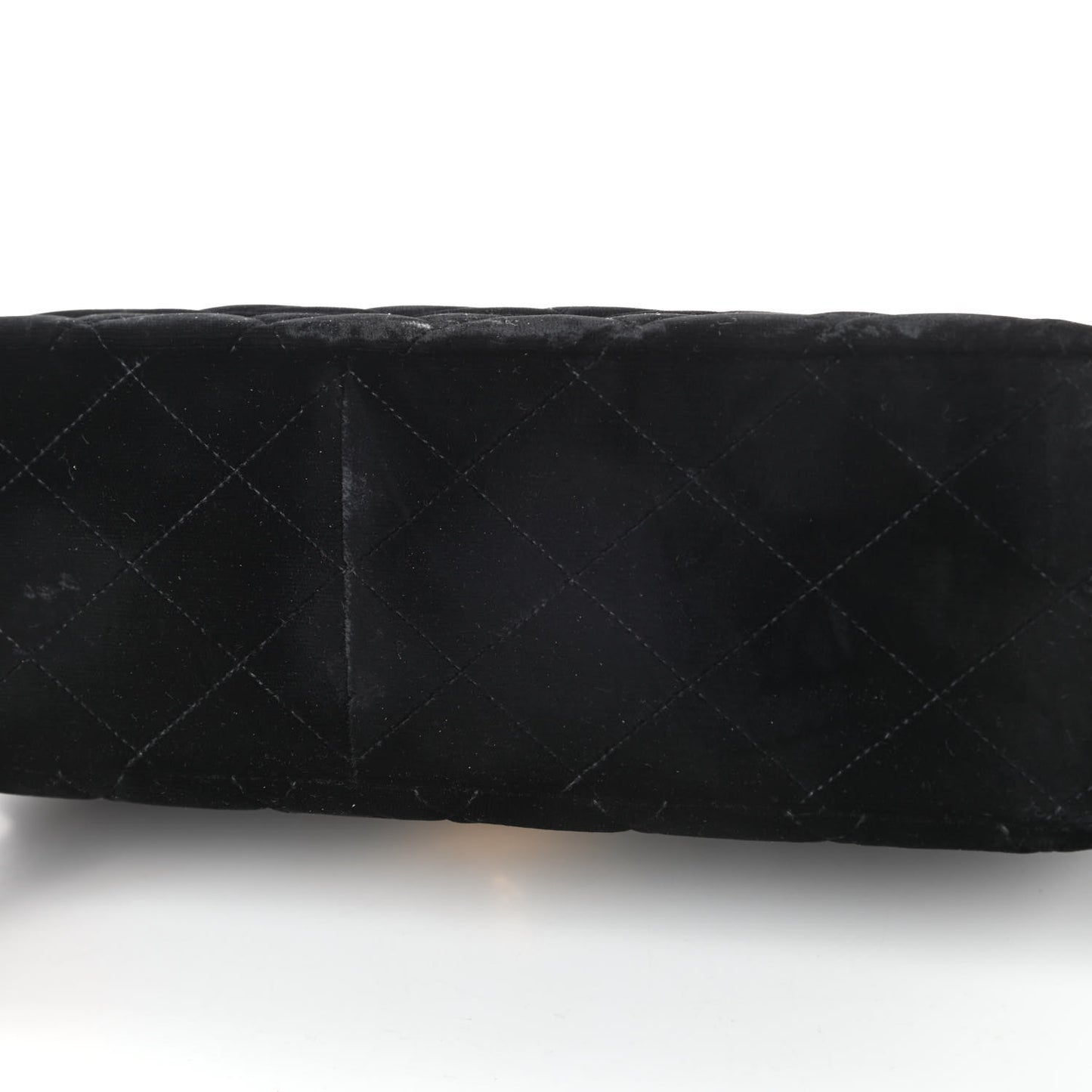 Velvet Quilted Jumbo Single Flap Black