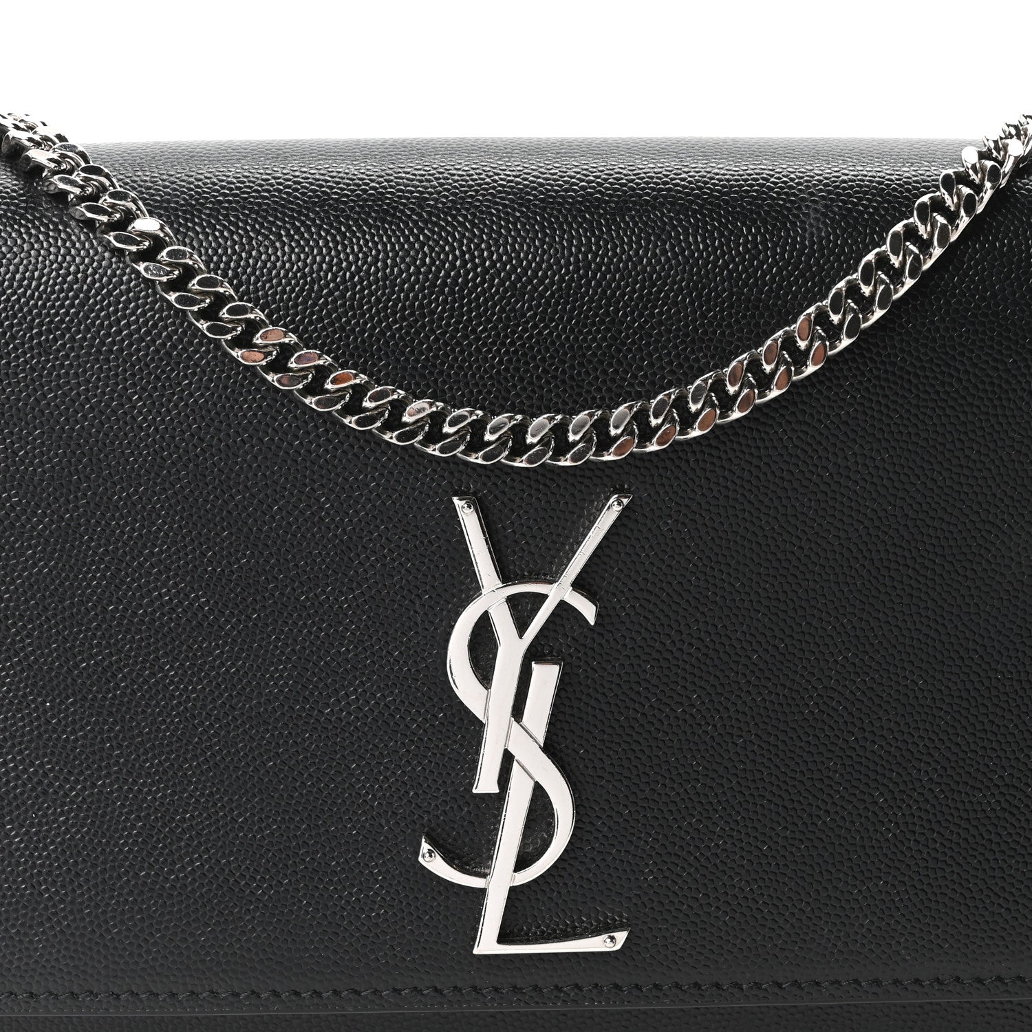 Saint Laurent Grain De Poudre Medium Classic Monogram Kate Satchel Black 7 of 9