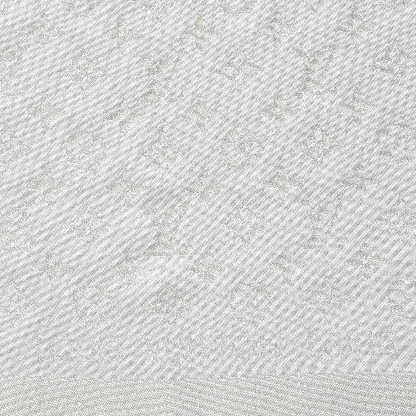 Silk Lurex Wool Monogram Shine Shawl Charcoal Greige