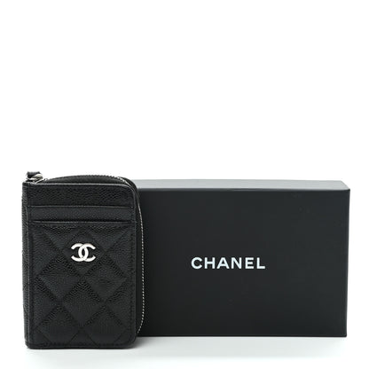Chanel Caviar Quilted Zip Card Holder Black 8 of 8