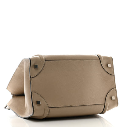 Celine Drummed Calfskin Mini Luggage Dune 4 of 11