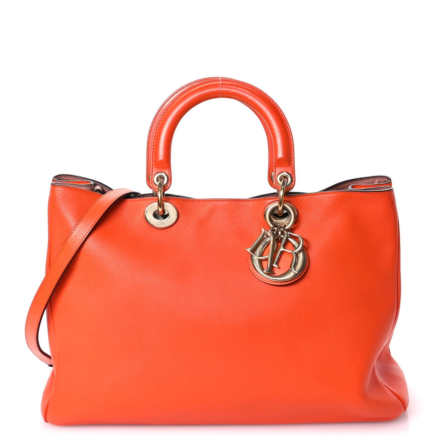 Smooth Calfskin Large Diorissimo Tote Orange
