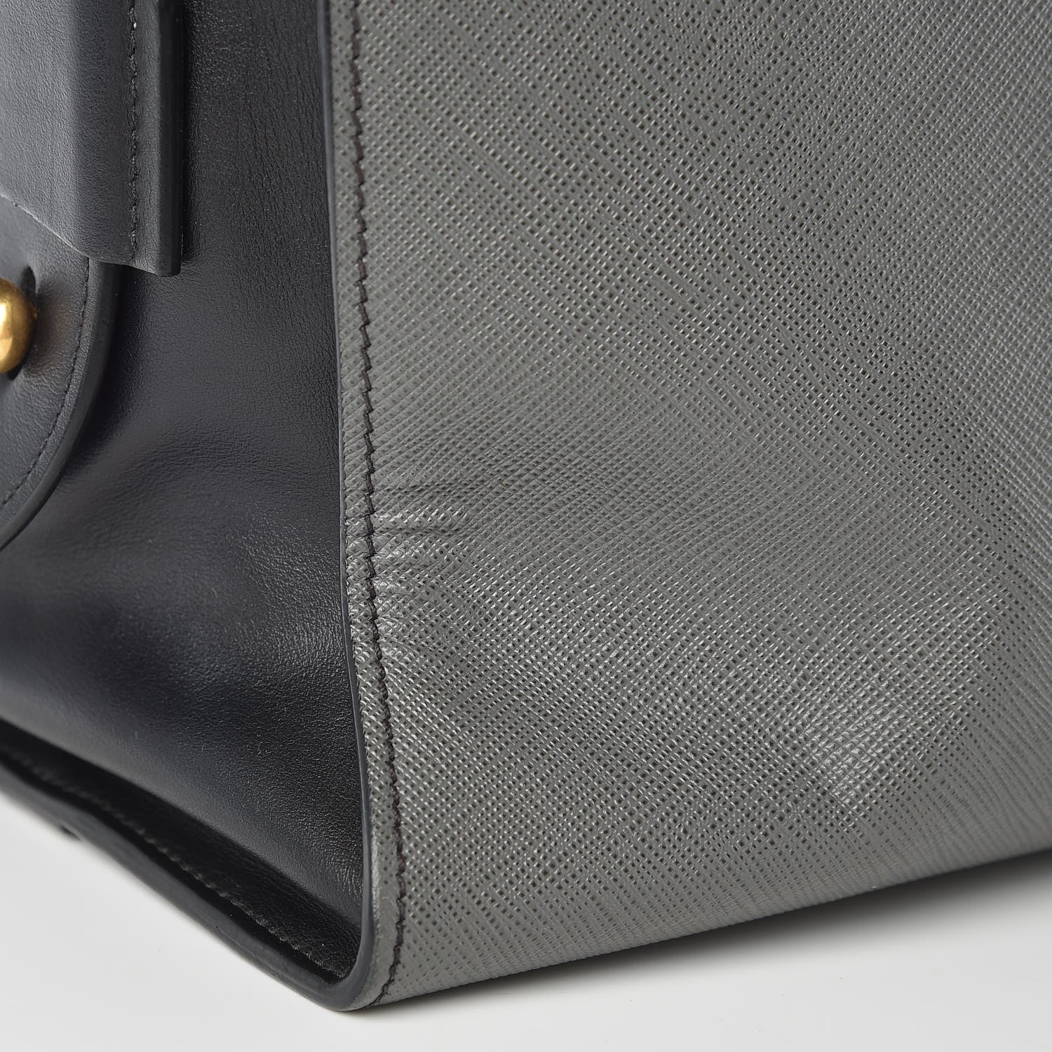 Prada Saffiano City Calf Medium Esplanade Tote Mercurio Black 12 of 14