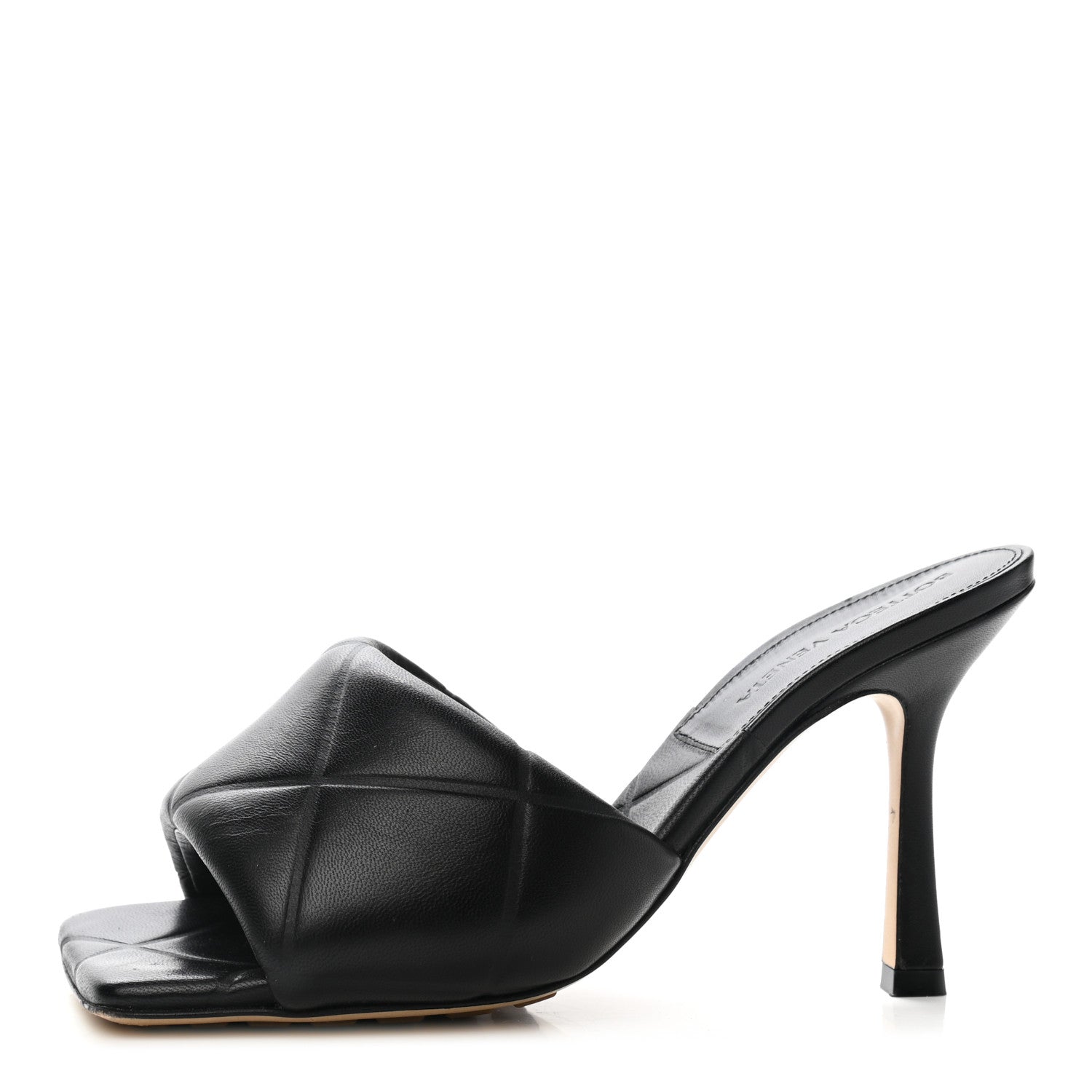 Bottega Veneta Nappa Quilted Rubber Lido Mule Sandals 36.5 Black 1 of 8