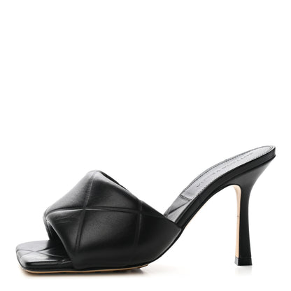 Bottega Veneta Nappa Quilted Rubber Lido Mule Sandals 36.5 Black 1 of 8