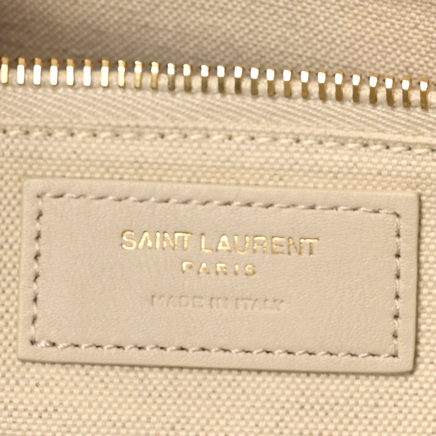 Saint Laurent Cotton Linen Calfskin Striped Rive Gauche Tote Water Green 7 of 10