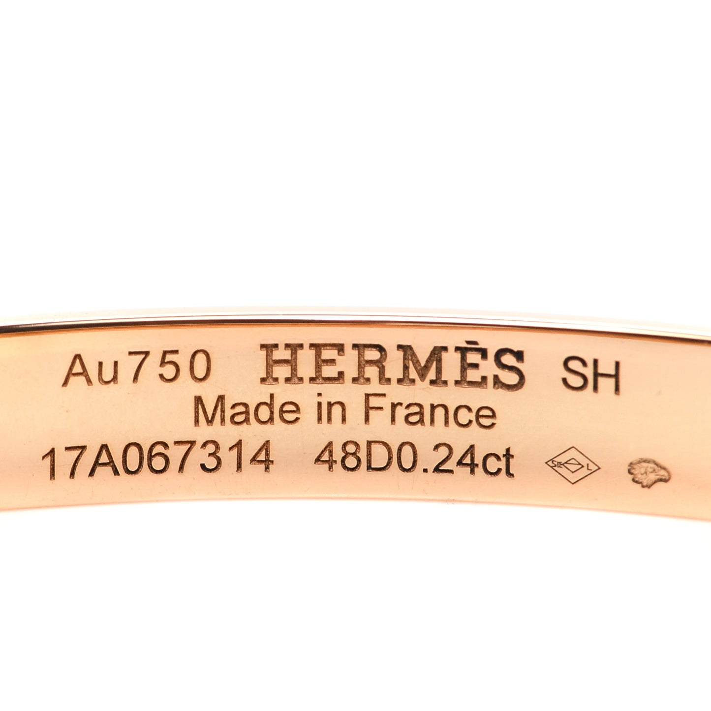 18K Rose Gold Diamond PM Collier De Chien Bracelet SH