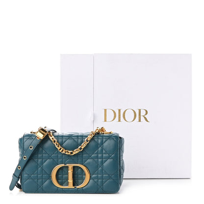 Christian Dior Lambskin Cannage Small Caro Bag Deep Ocean 10 of 10