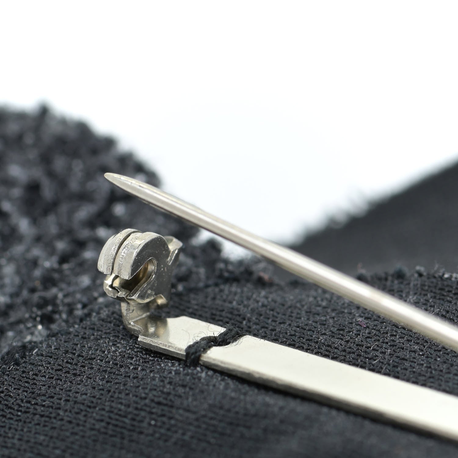 Chanel Tweed Camellia Pin Brooch Black 5 of 6