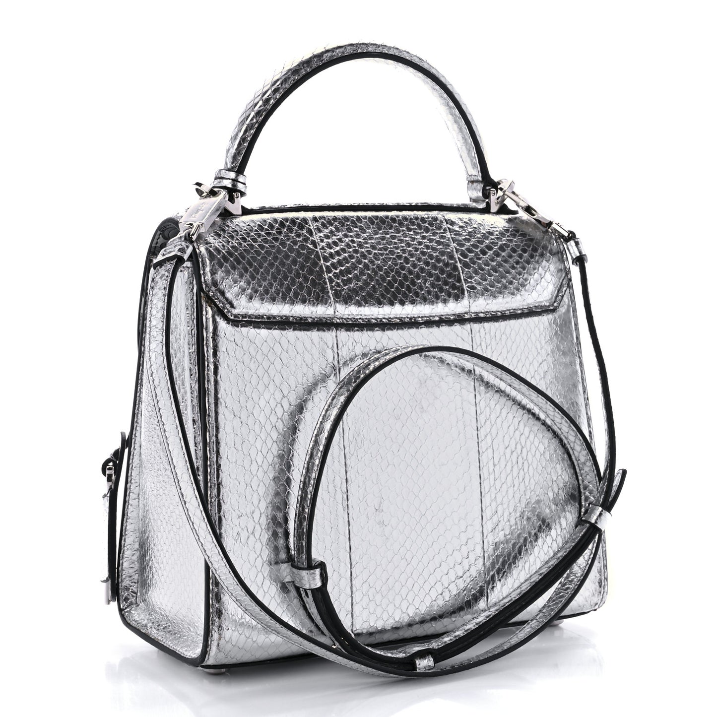 Metallic Snakeskin Medium Boxyz Silver