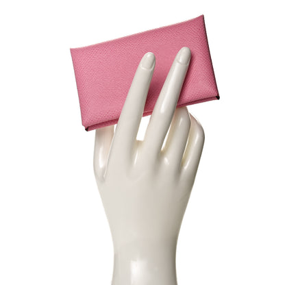 Hermes Epsom Calvi Card Case 5P Pink 2 of 9