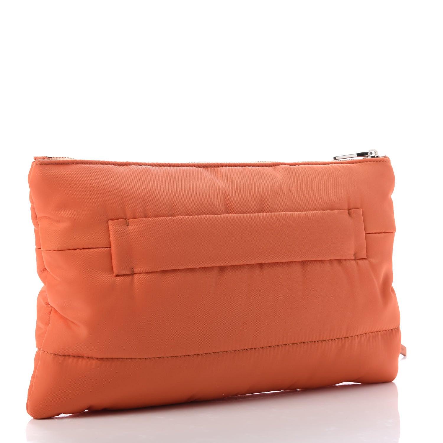Prada Tessuto Nylon Bomber Clutch Papaya 3 of 10