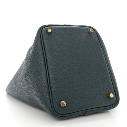 Hermes Taurillon Clemence Picotin Lock 18 PM Vert Cypress 4 of 11