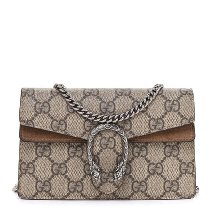 Gucci GG Supreme Monogram Super Mini Dionysus Shoulder Bag Taupe 1 of 9
