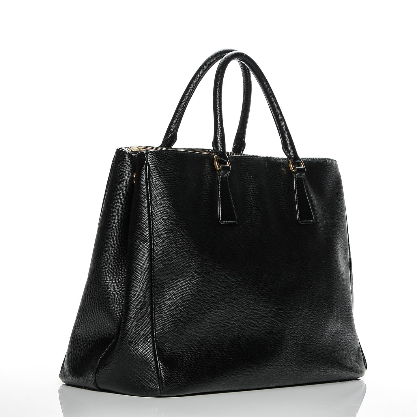 Saffiano Large Galleria Double Zip Tote Black