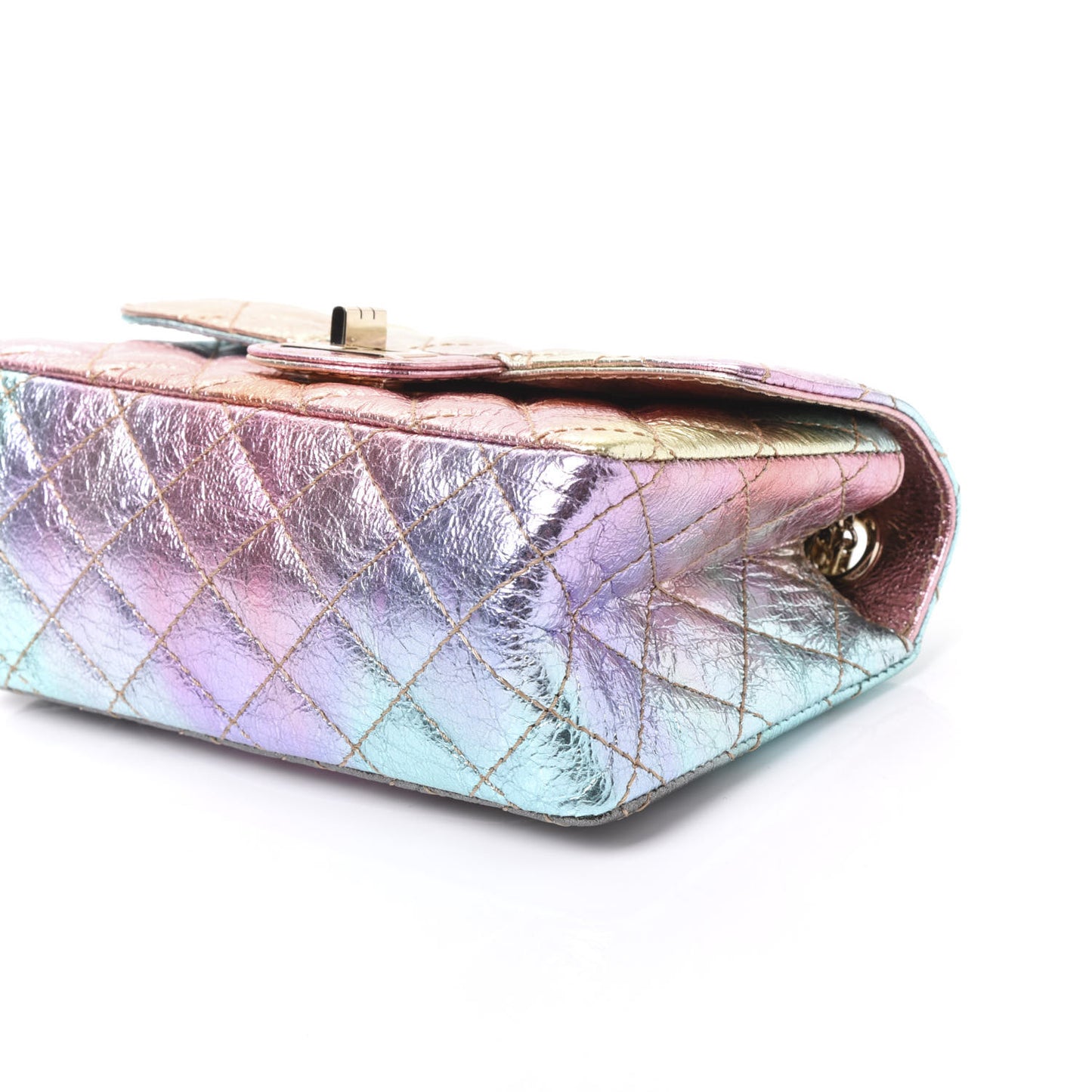 Metallic Goatskin Quilted Mini 2.55 Reissue Flap Multicolor