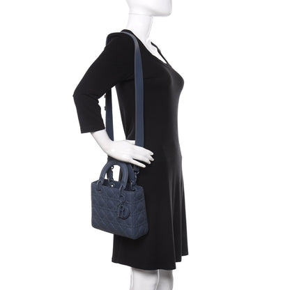 Christian Dior Ultra Matte Calfskin Cannage Small My ABCDior Lady Dior Dark Denim Blue 2 of 12