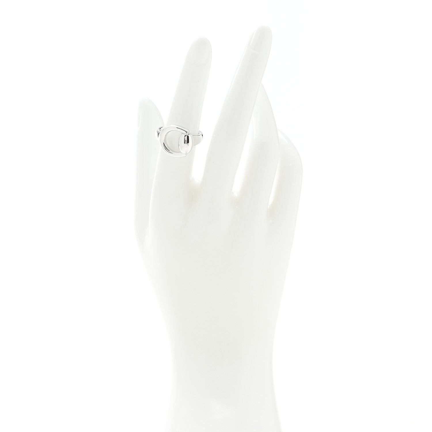 Gucci 18K White Gold Horsebit Ring 52 6 2 of 6