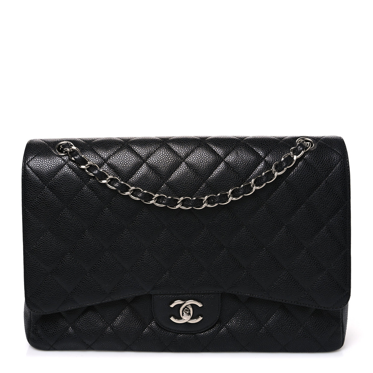 Caviar Quilted Maxi Single Flap Black