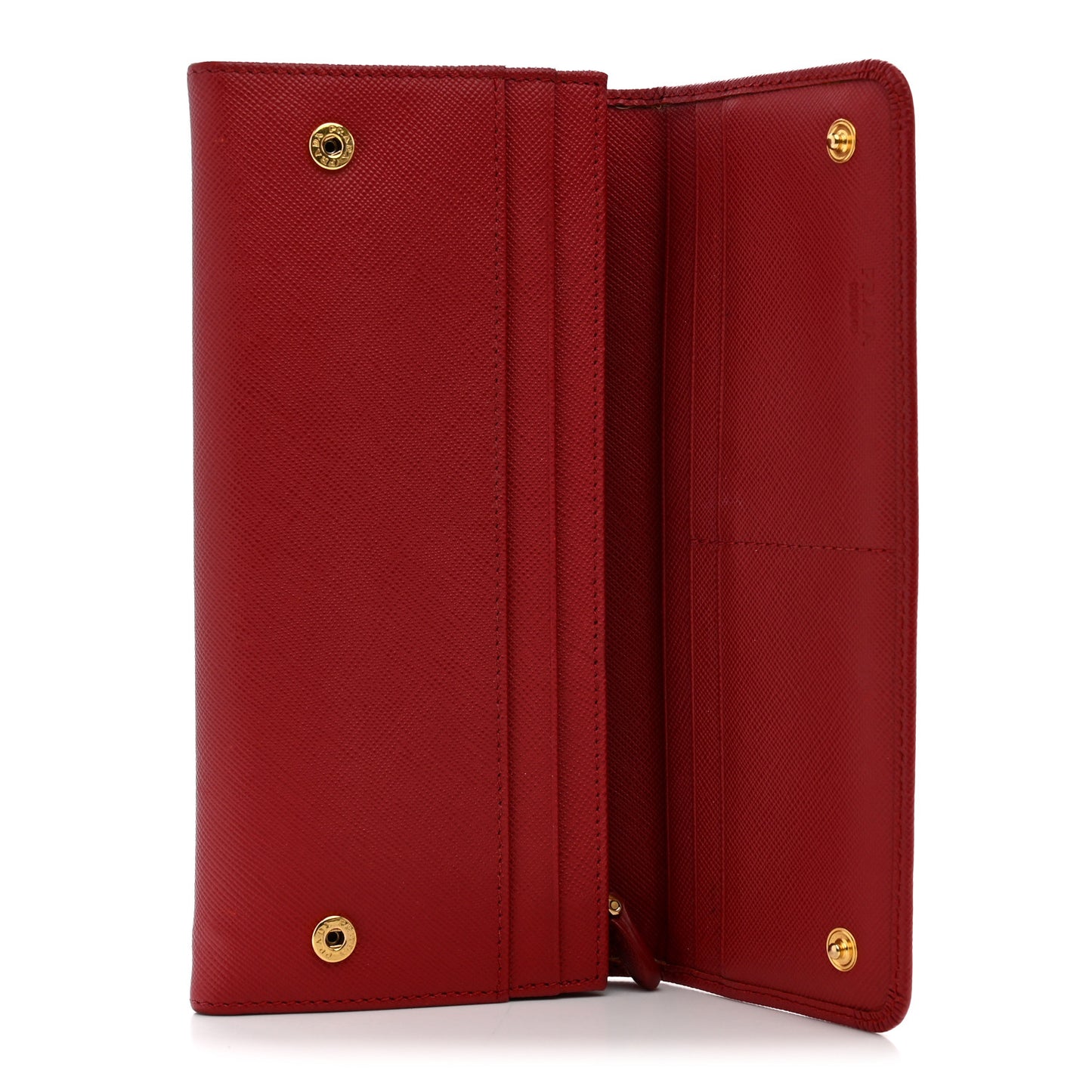 Saffiano Metal Continental Flap Travel Wallet Fuoco