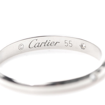 Cartier Platinum 3 Diamond 2.6mm 1895 Wedding Band Ring 55 7.25 5 of 6