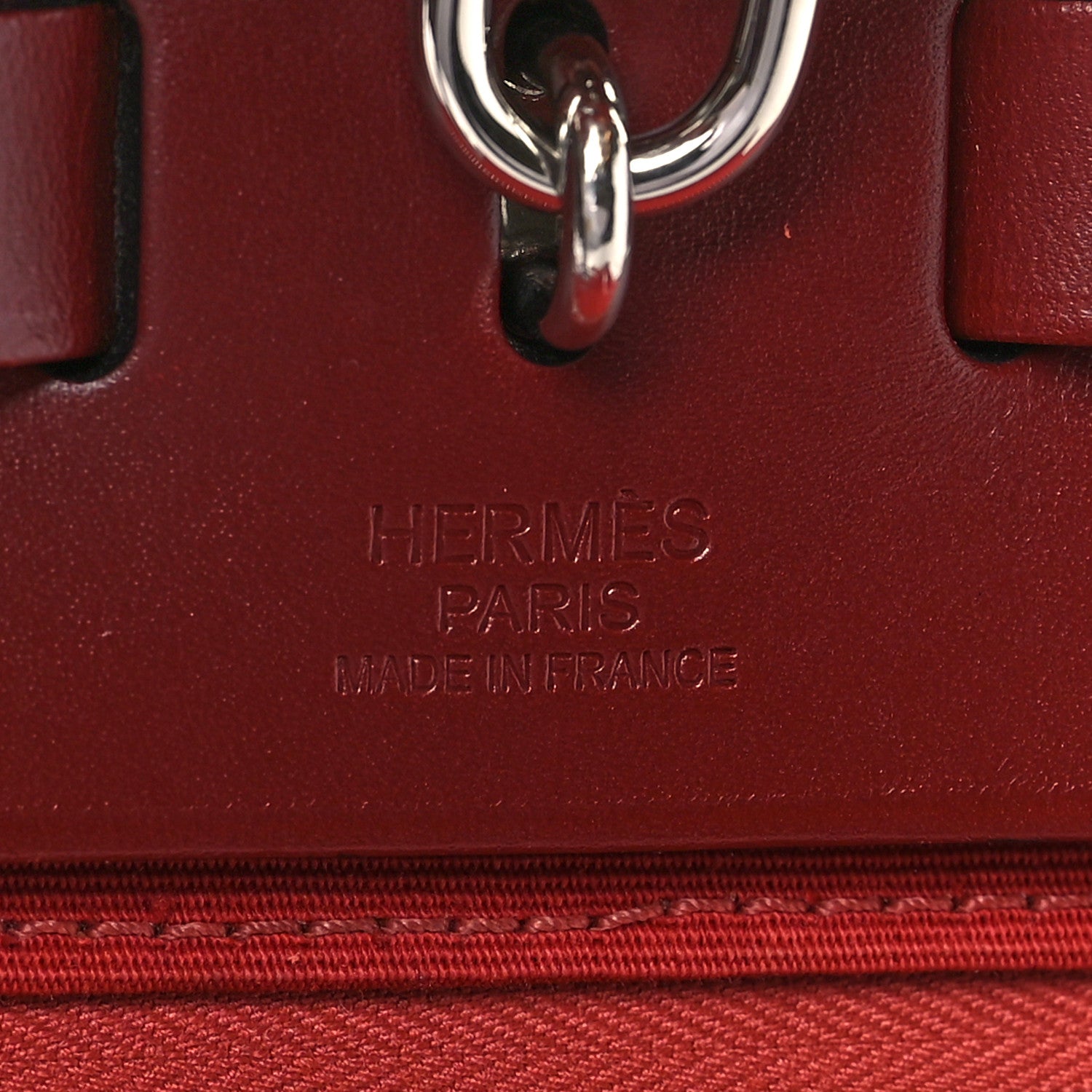 Hermes Military Toile Vache Hunter Herbag Zip 31 PM Rouge Grenat 7 of 10