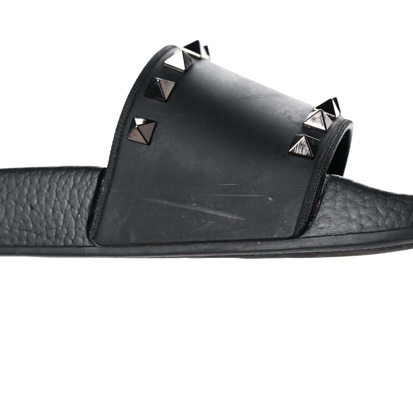 Rubber Rockstud Slide Sandals 38 Black