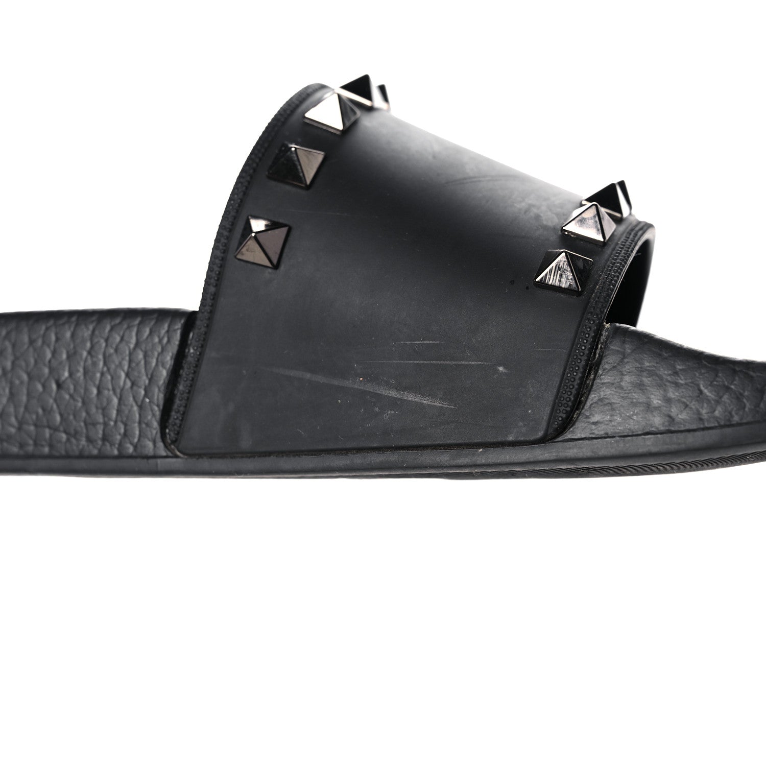 Valentino Garavani Rubber Rockstud Slide Sandals 38 Black 10 of 12