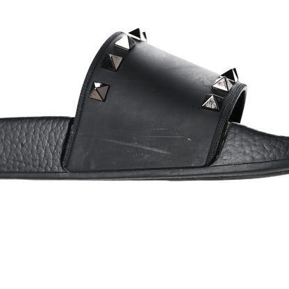 Valentino Garavani Rubber Rockstud Slide Sandals 38 Black 10 of 12