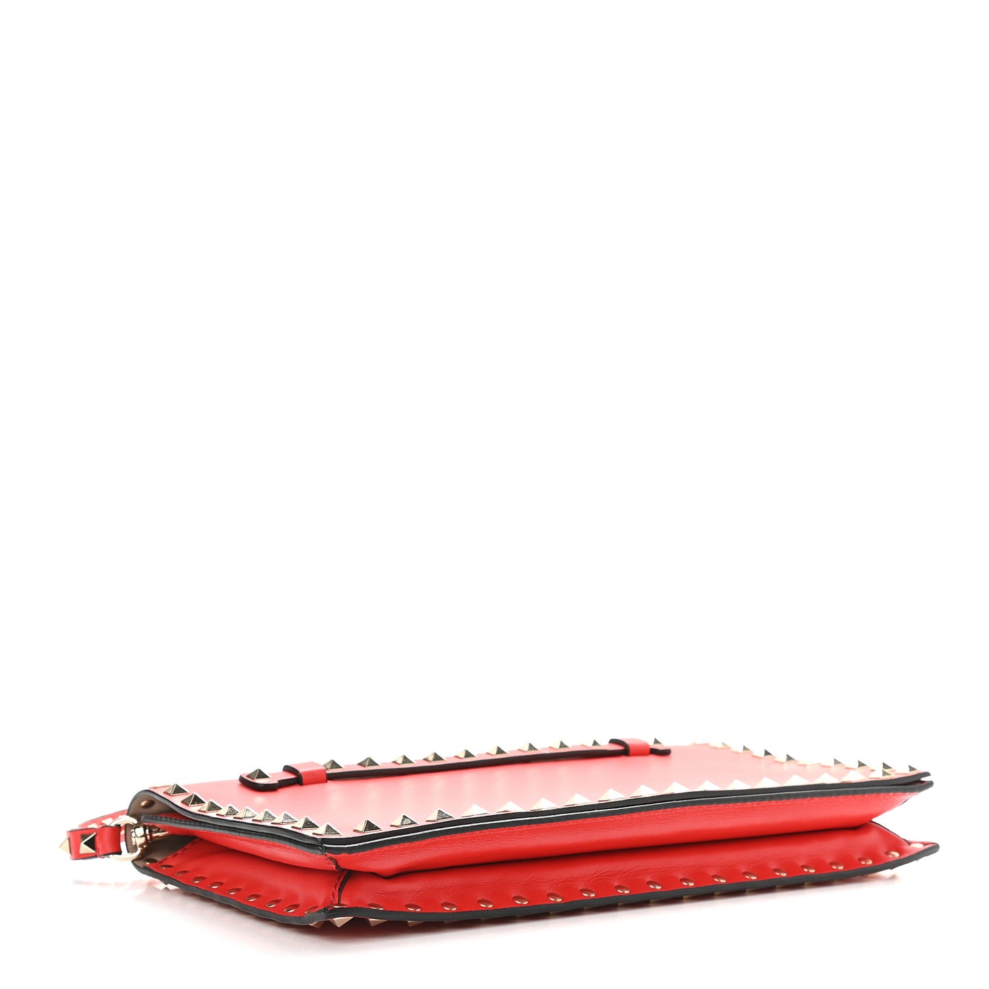 Nappa Rockstud Wristlet Clutch Deep Orange