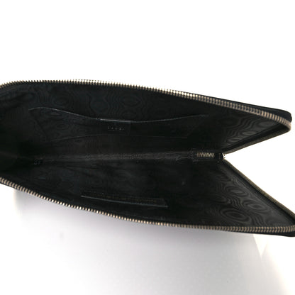 Gucci X SEGA Calfskin GUCCY Stars Zip Clutch Bag Black Gold 5 of 10