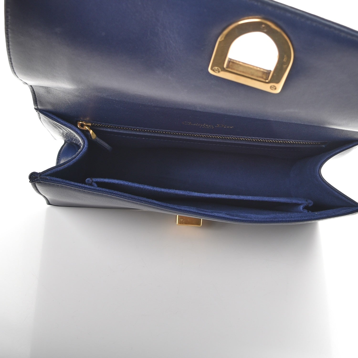 Christian Dior Lambskin Studded Medium Diorama Flap Bag Navy Blue 6 of 9