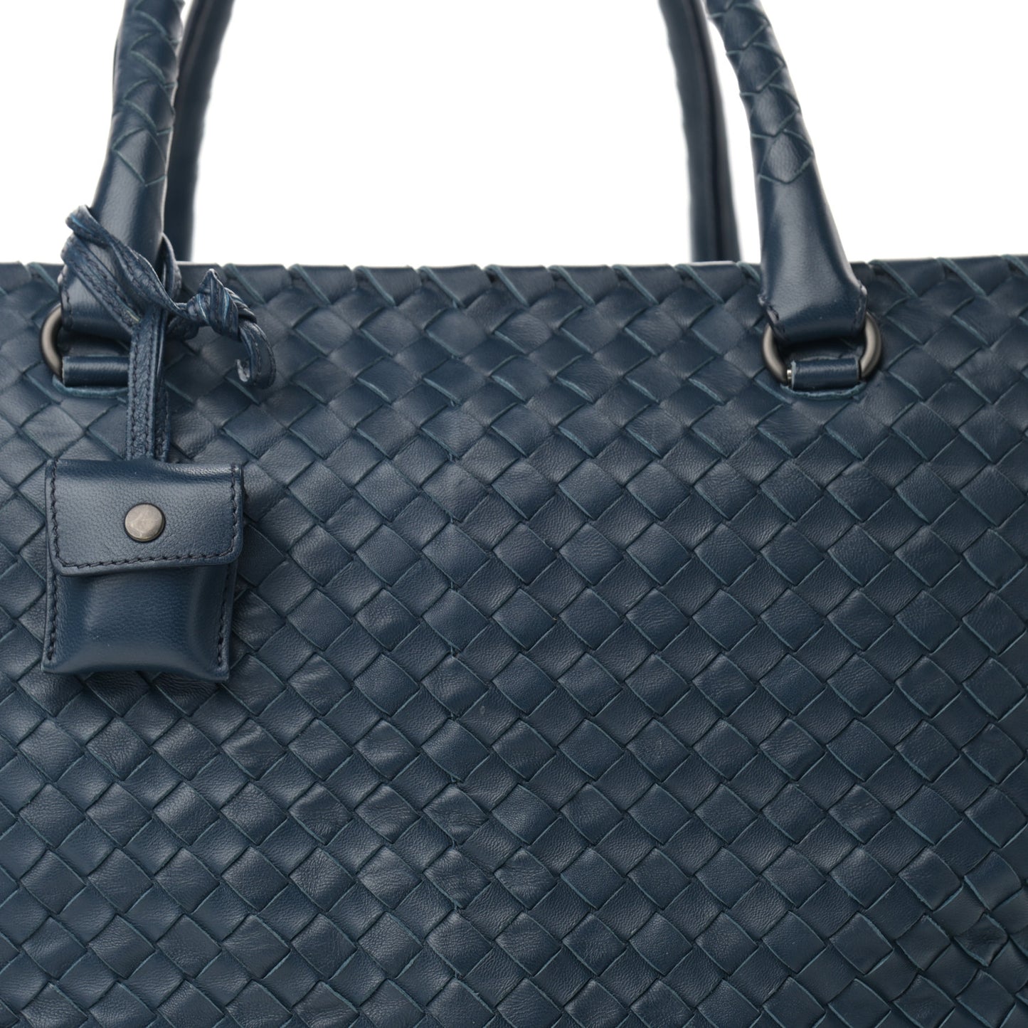 Nappa Intrecciato Brick Tote Celeste