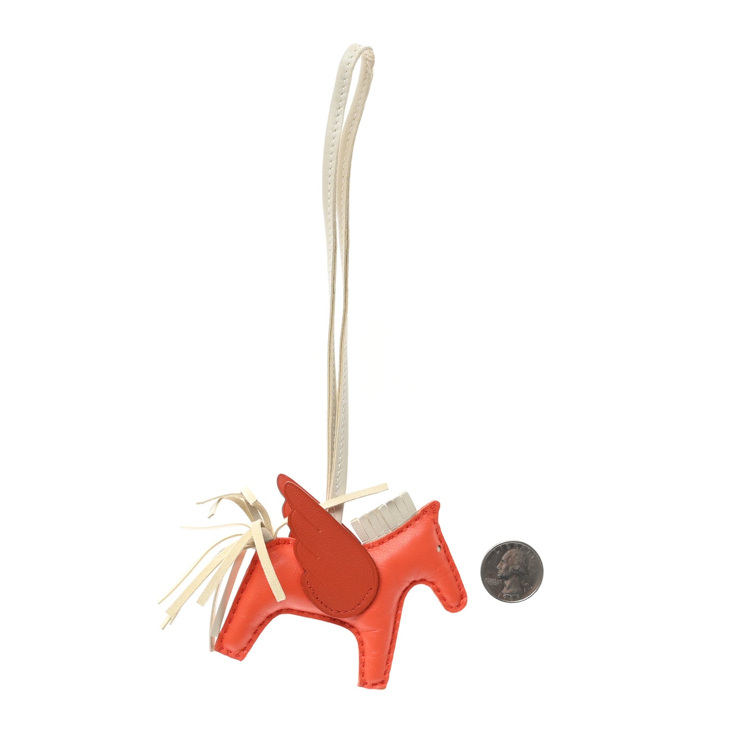 Milo Lambskin Grigri Rodeo Pegase Horse Bag Charm PM Orange Poppy Craie Terre Battue