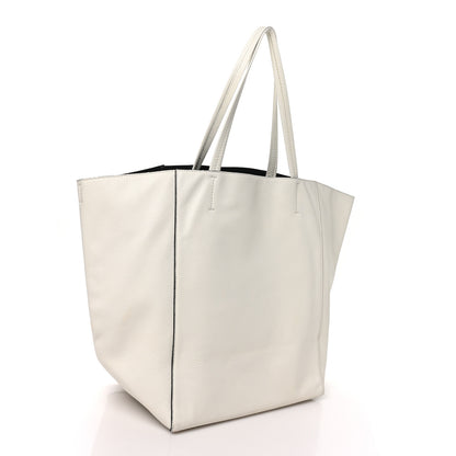 Celine Grained Calfskin Medium Horizontal Cabas Phantom White 3 of 9