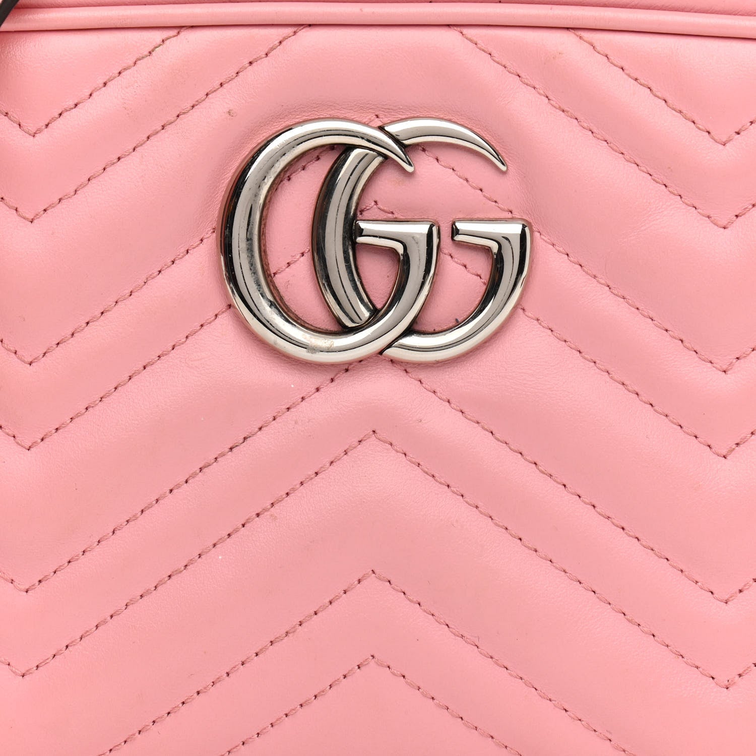 Gucci Calfskin Matelasse Small GG Marmont Chain Shoulder Bag Wild Rose 9 of 15