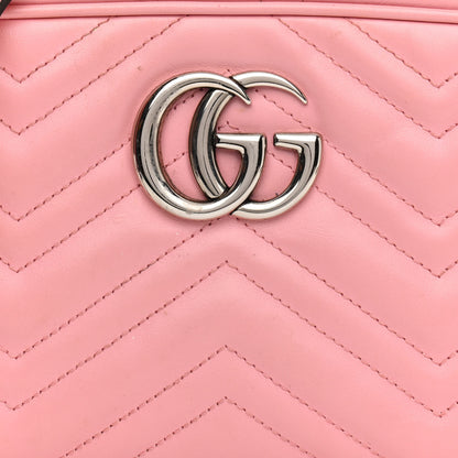 Gucci Calfskin Matelasse Small GG Marmont Chain Shoulder Bag Wild Rose 9 of 15